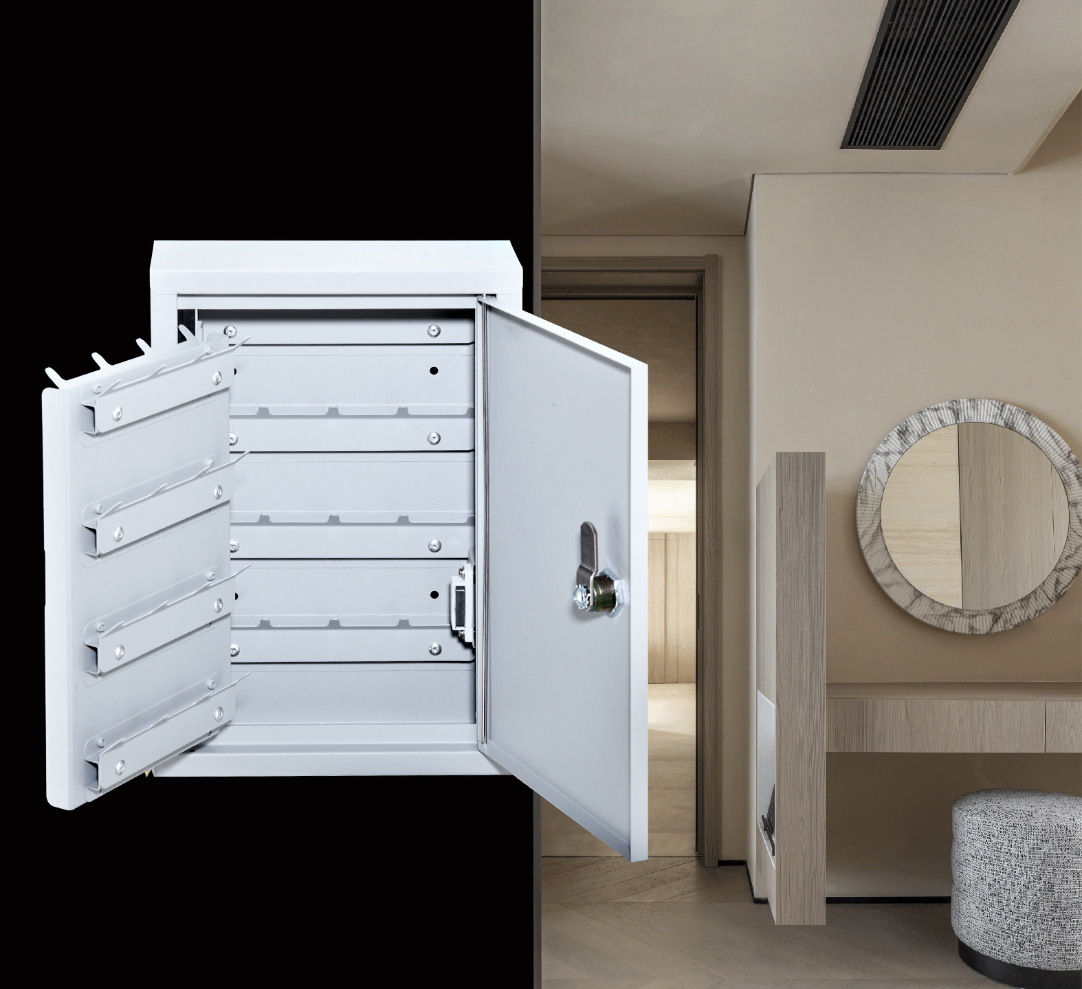 صندوق مفاتيح مثبت على الحائط